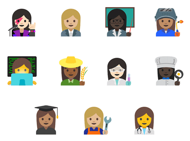 Новые женские Emoji: ученый, сварщик и рок-звезда-320x180
